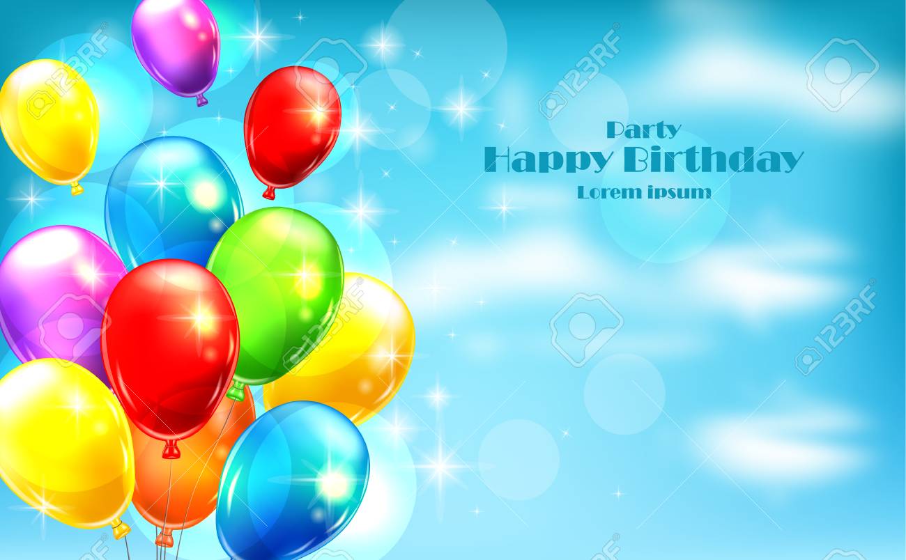 balloons party invitation card vector celebrate events banner balloon party invitation