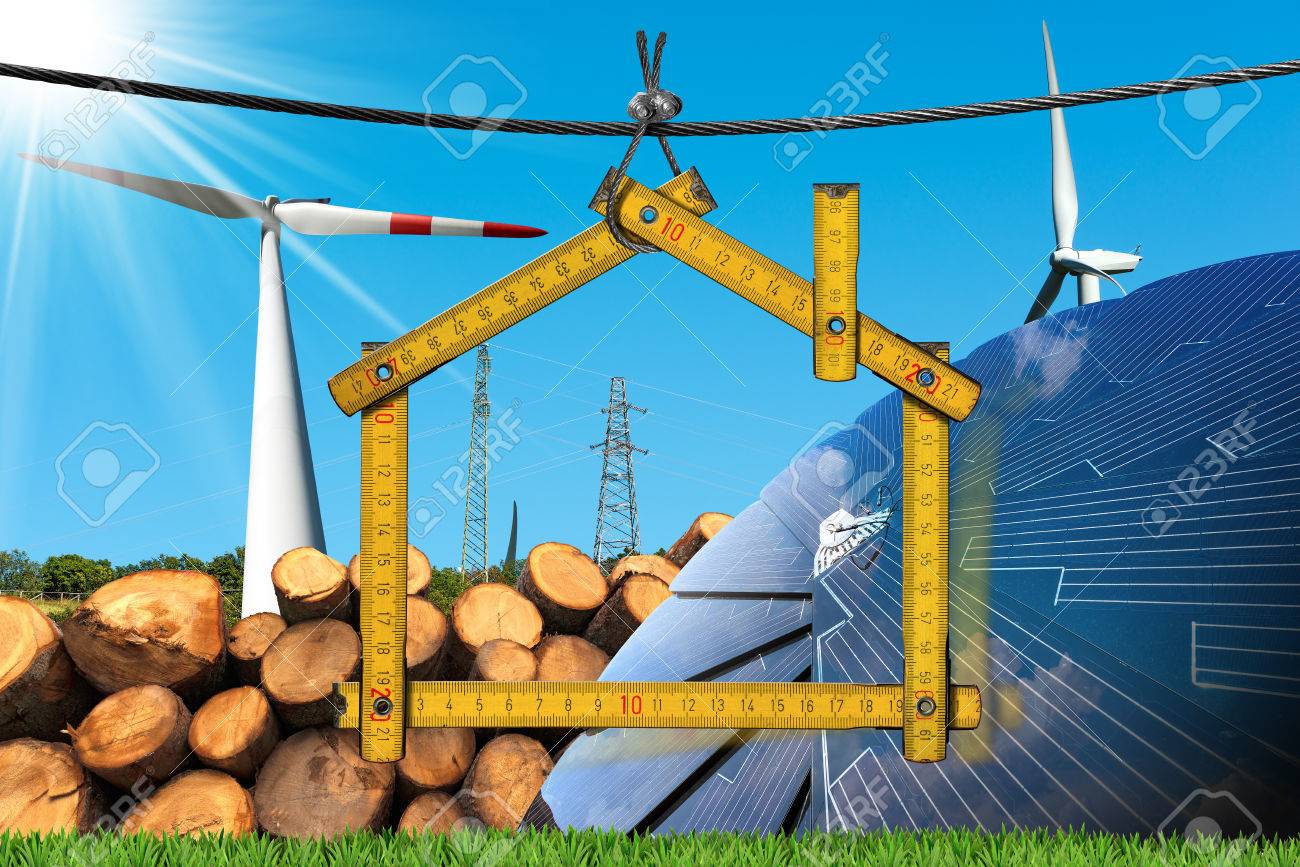 Holzerner Machthaber In Der Form Eines Hauses Mit Erneuerbaren