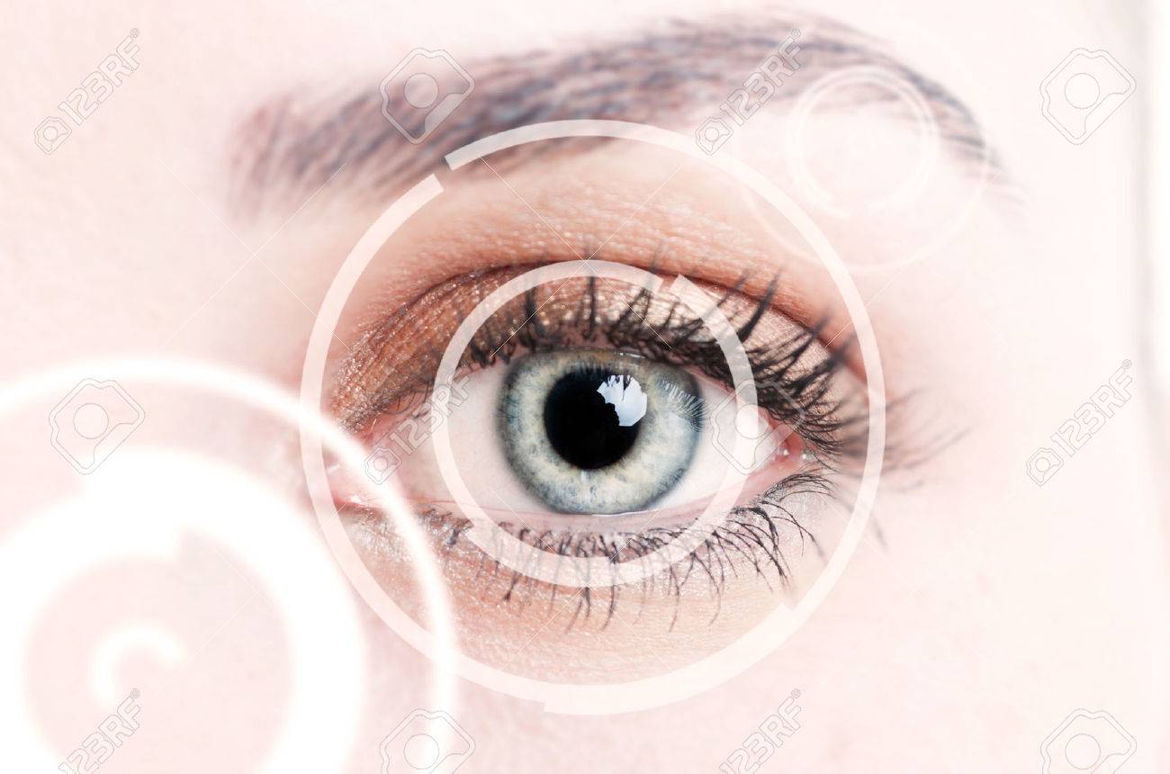 Close-up of digital eye representing new identification technologies and futuristic scanning concept - 53681050 Close-up of digital eye representing new identification technologies and futuristic scanning concept - 53681050