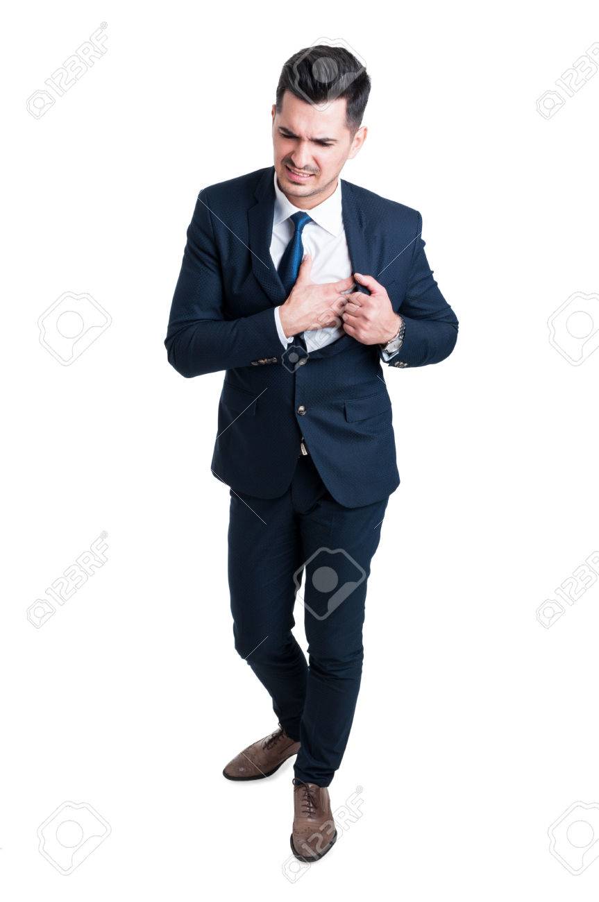 セールスマンや心臓発作に苦しんでいる弁護士 胸の痛みとビジネス ストレス概念 の写真素材 画像素材 Image