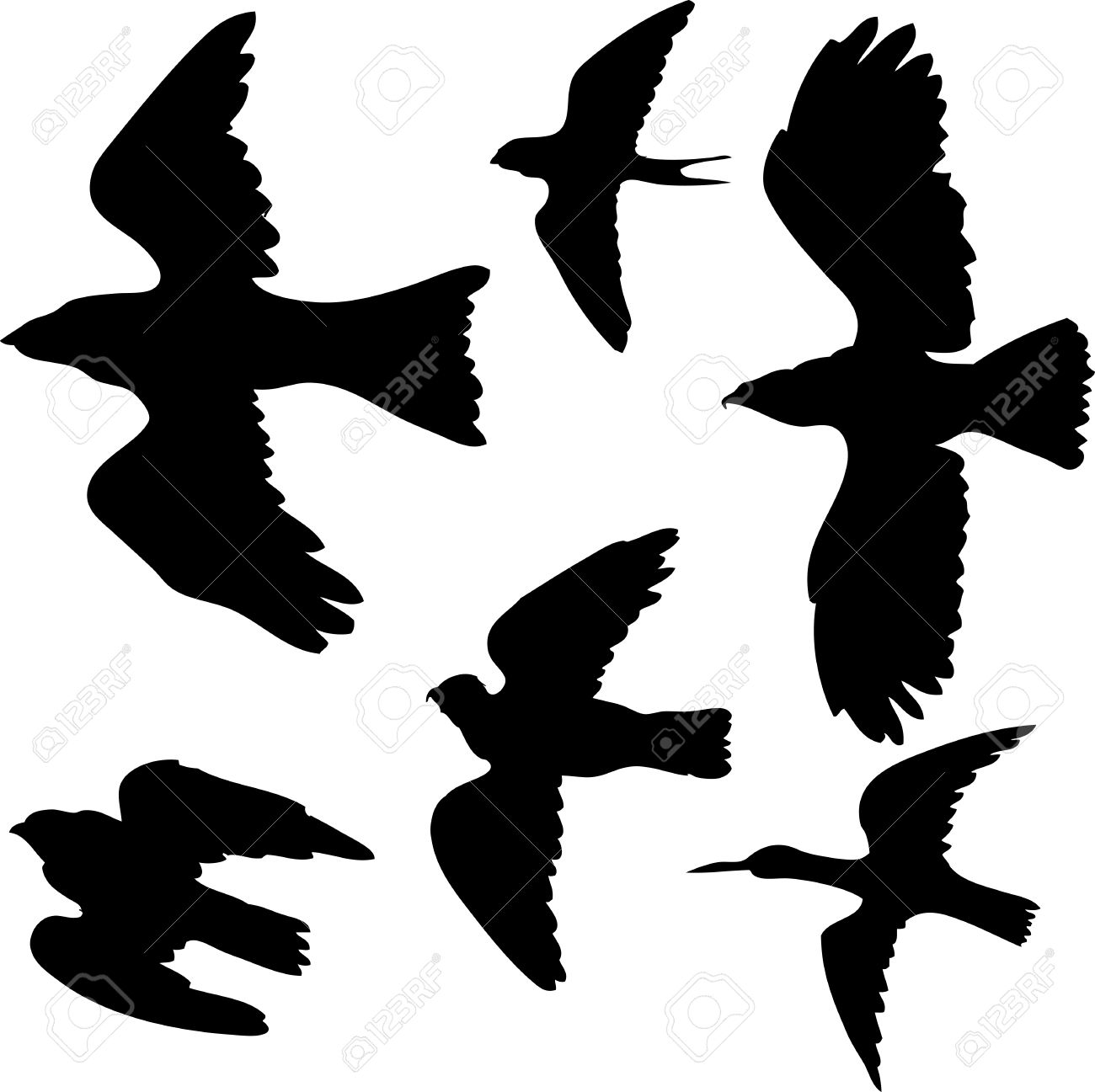 鳥のシルエットのセットをベクトル 手描きの背景イラスト のイラスト素材 ベクタ Image 鳥のシルエットのセットをベクトル 手描きの背景イラスト のイラスト素材 ベクタ Image