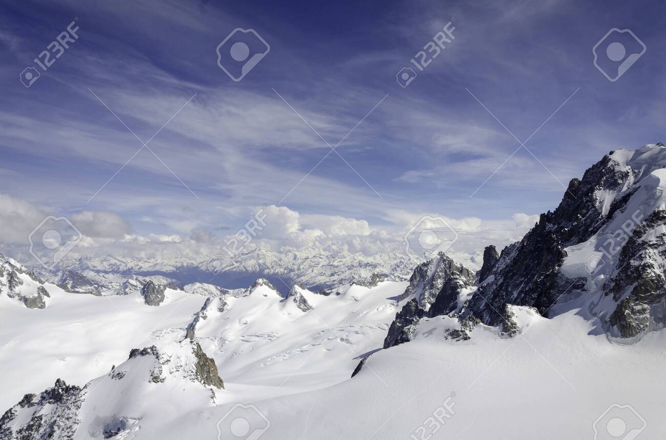 Air view. Chamonix. Mont Blanc. Mountain. - 128254339 Air view. Chamonix. Mont Blanc. Mountain. - 128254339