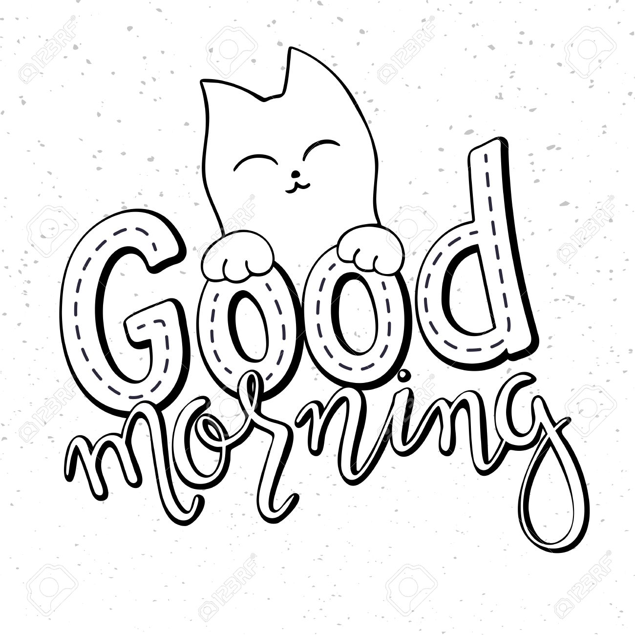 Vector Illustration Of Hand Lettering Text Good Morning There Royalty Free Cliparts Vectors And Stock Illustration Image