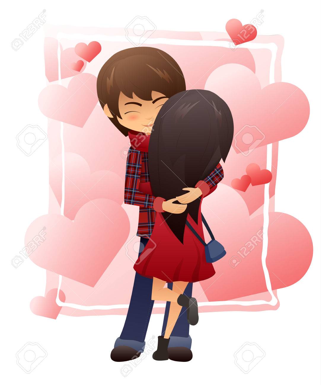 ベクトル心の背景にカップルを抱き締めることの詳細なフラット イラスト 女の子は私達に戻って立っています のイラスト素材 ベクタ Image ベクトル心の背景にカップルを抱き締めることの詳細なフラット イラスト 女の子は私達に戻って立っています のイラスト素材 ベクタ Image