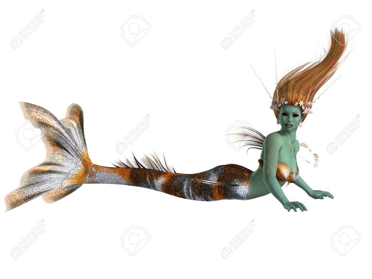 ホワイト 魔法の伝説のクリーチャーで恋人魚人魚と呼ばれる Koi の魚の色 の写真素材 画像素材 Image