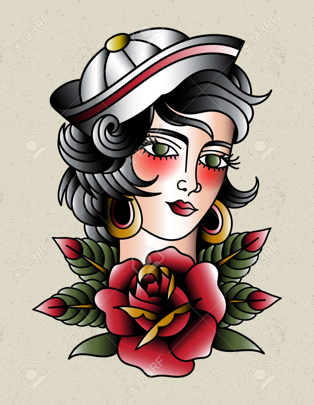 Pin Up Girl Tattoo Royalty Free SVG, Cliparts, Vectors, and Stock  Illustration. Image 182844158., image size:1009x1300