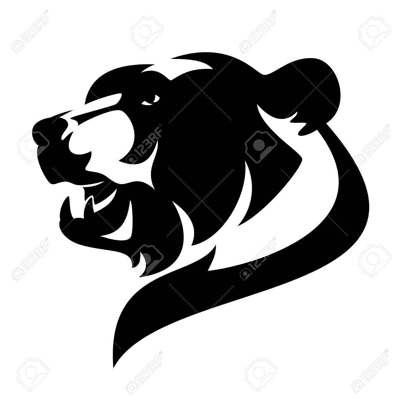 Roaring Brown Bear (ursus Arctos) Profile Head - Wild Animal Black And  White Vector Design Royalty Free SVG, Cliparts, Vectors, and Stock  Illustration. Image 118427820., image size:1300x1300