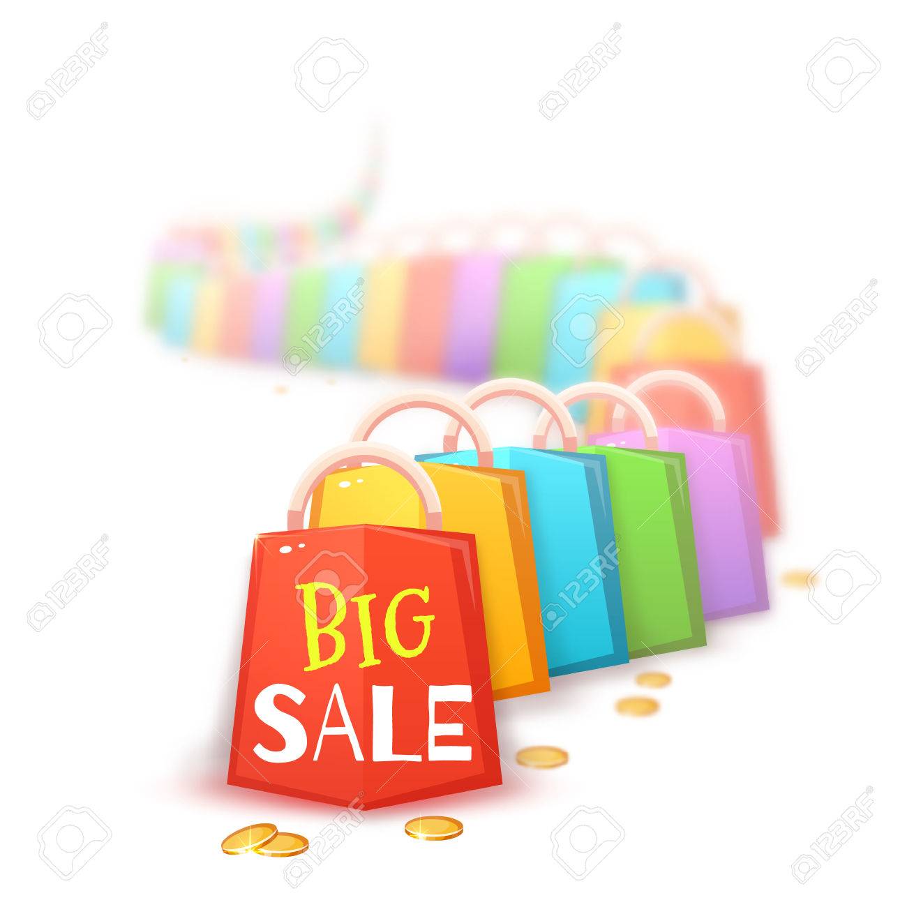 big sale banner with color packets and coins vector illustration stock vector 61122877 - Color Packets big sale banner with color packets and coins vector illustration stock vector 61122877 - Color Packets