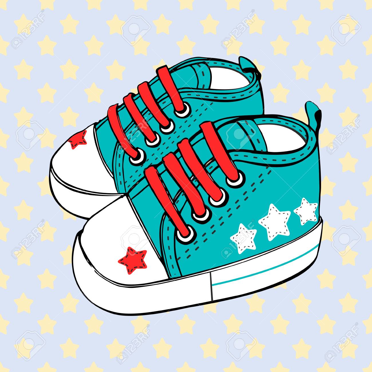 Chaussures De Sport Pour Enfants Pour Bebe Garcon Ou Bebe Fille Vector Illustration Clip Art Libres De Droits Vecteurs Et Illustration Image