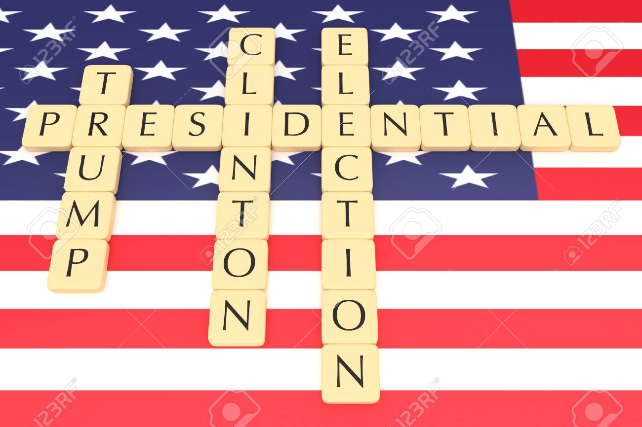 ベルリン ドイツ 16 年 7 月 26 日 米国の大統領選挙 16 文字タイル クリントン 米国旗 3 D イラストのトランプ の写真素材 画像素材 Image