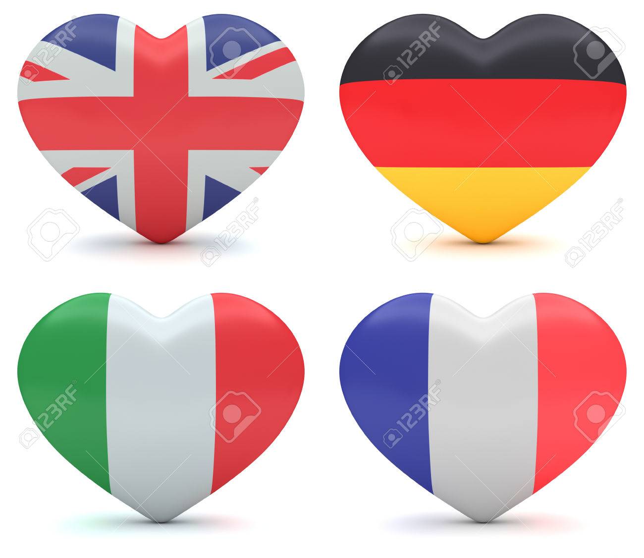 Aimez L Europe Set Britannique Allemand Italien Et Coeur De Drapeau Francais Illustration 3d Banque D Images Et Photos Libres De Droits Image Aimez L Europe Set Britannique Allemand Italien Et Coeur De Drapeau Francais Illustration 3d Banque D Images Et Photos Libres De Droits Image