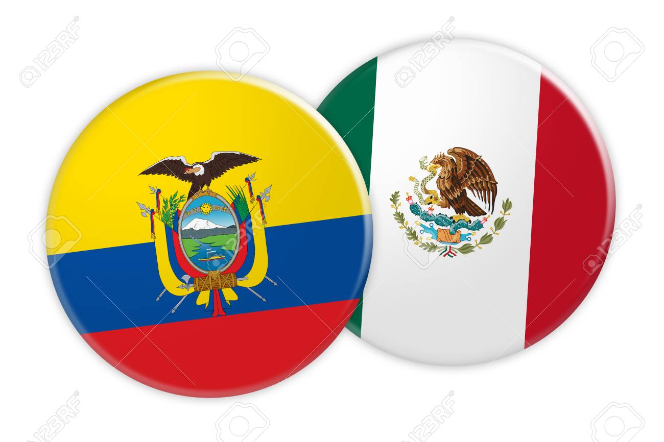 Animal De La Bandera De Ecuador News Concept: Ecuador Flag Button On Mexico Flag Button, 3d Illustration On  White Background Stock Photo, Picture And Royalty Free Image. Image  85610814.