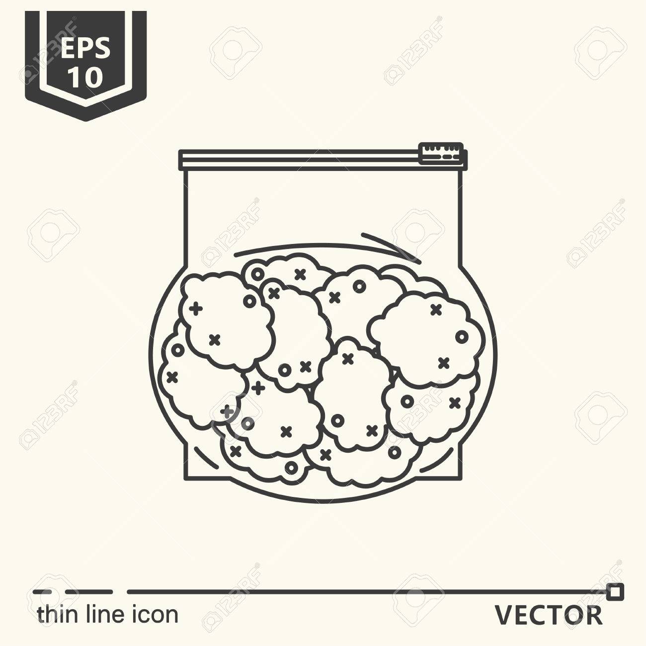 細い線のアイコン マリファナの芽 Eps 10 孤立オブジェクトのイラスト素材 ベクタ Image