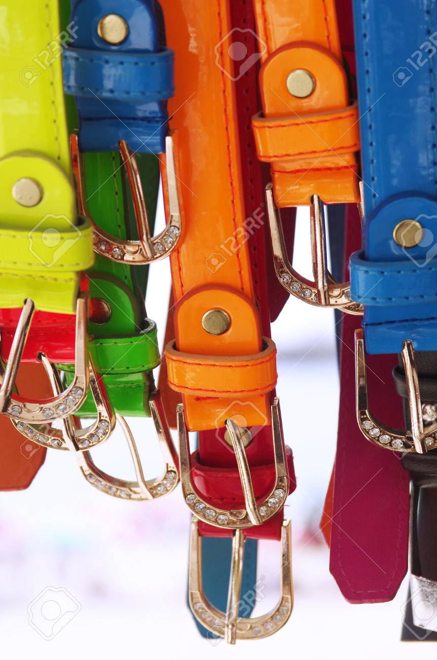 colorful leather belts
