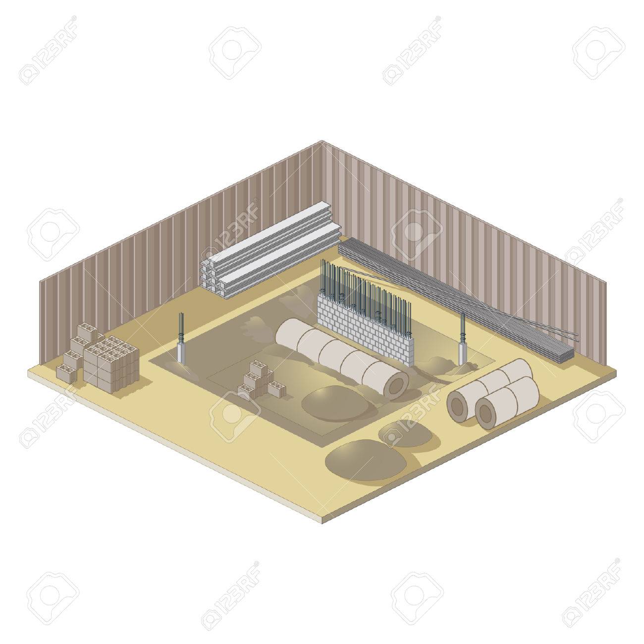Isometric Building Site Icon Royalty Free Cliparts Vectors And Stock Illustration Image 39059736