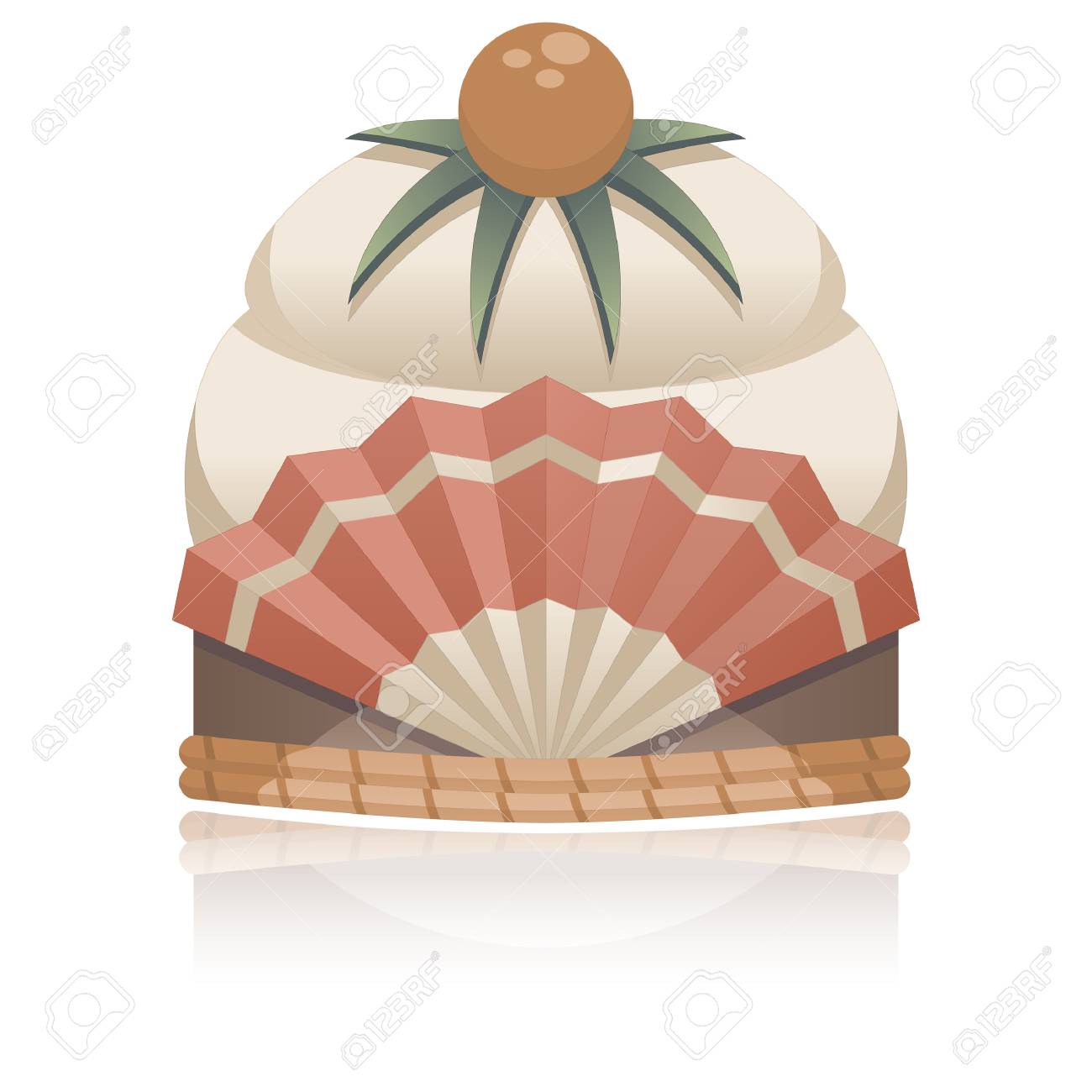 日本の正月餅アイコンのイラスト素材 ベクタ Image