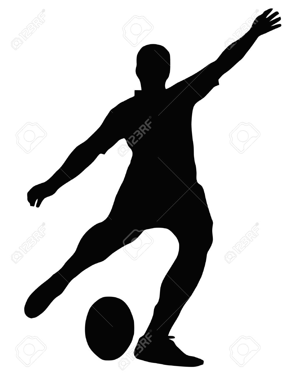 スポーツ シルエット ボールを蹴るラグビー フットボール キッカー場所 のイラスト素材 ベクタ Image