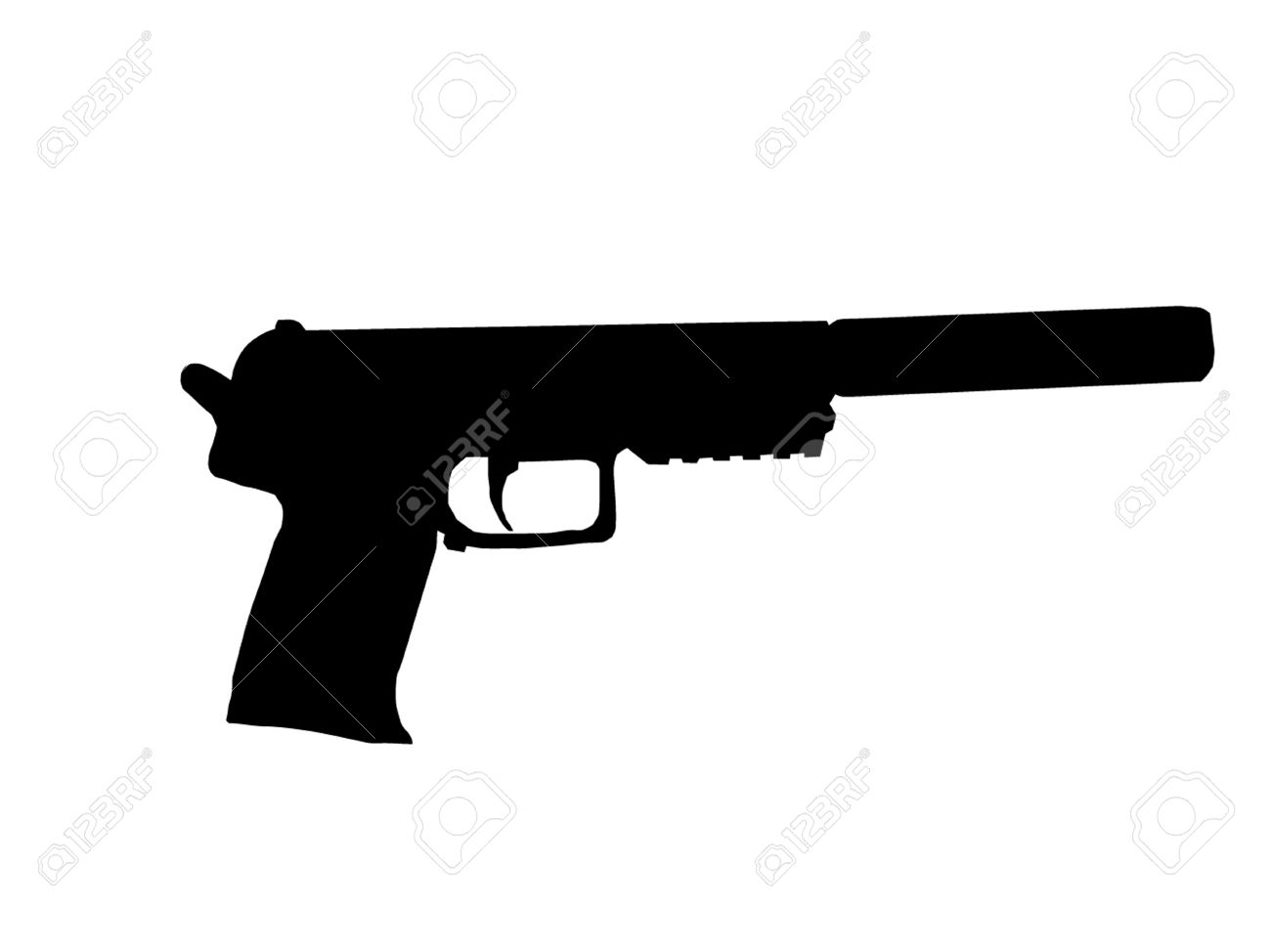silhouette of pistol with