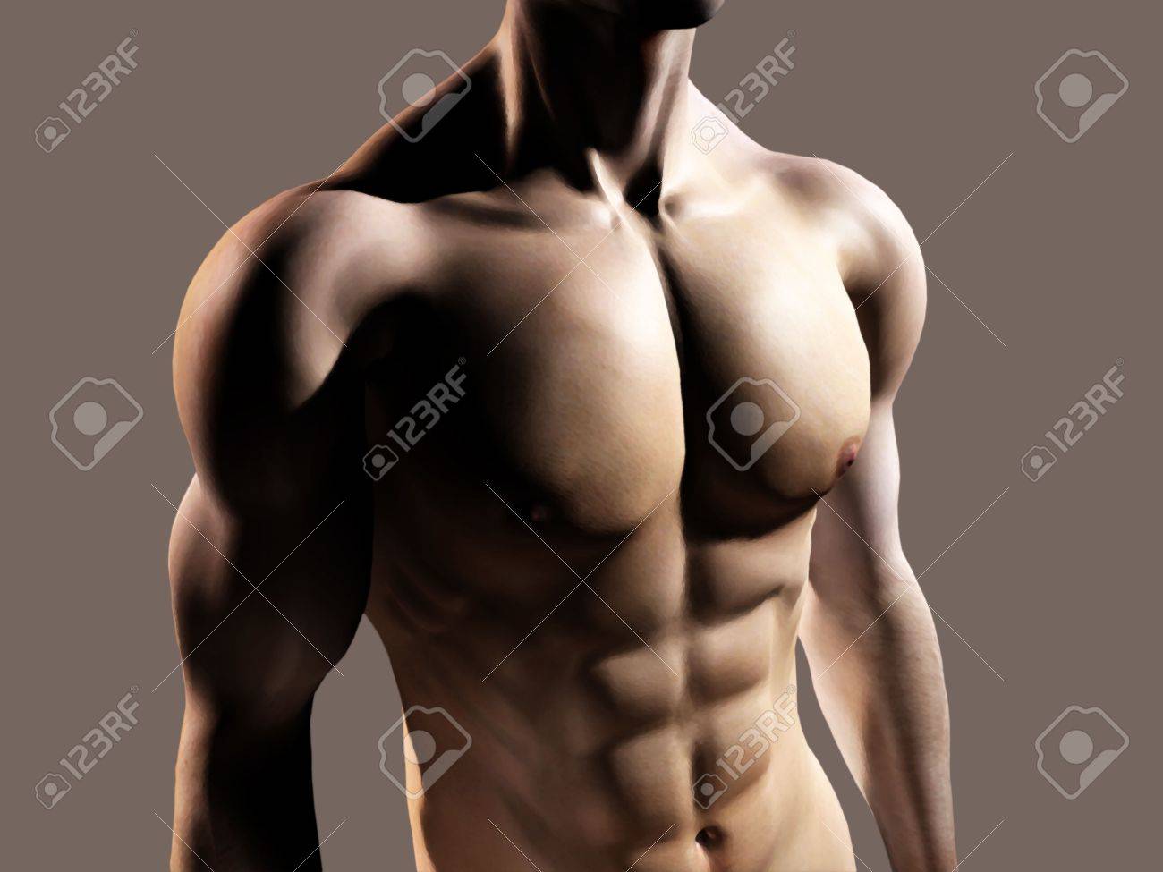 胸と腹筋を示す男性のイラスト アーティストによるオリジナル 3 D のレンダリングに基づいています の写真素材 画像素材 Image 胸と腹筋を示す男性のイラスト アーティストによるオリジナル 3 D のレンダリングに基づいています の写真素材 画像素材 Image