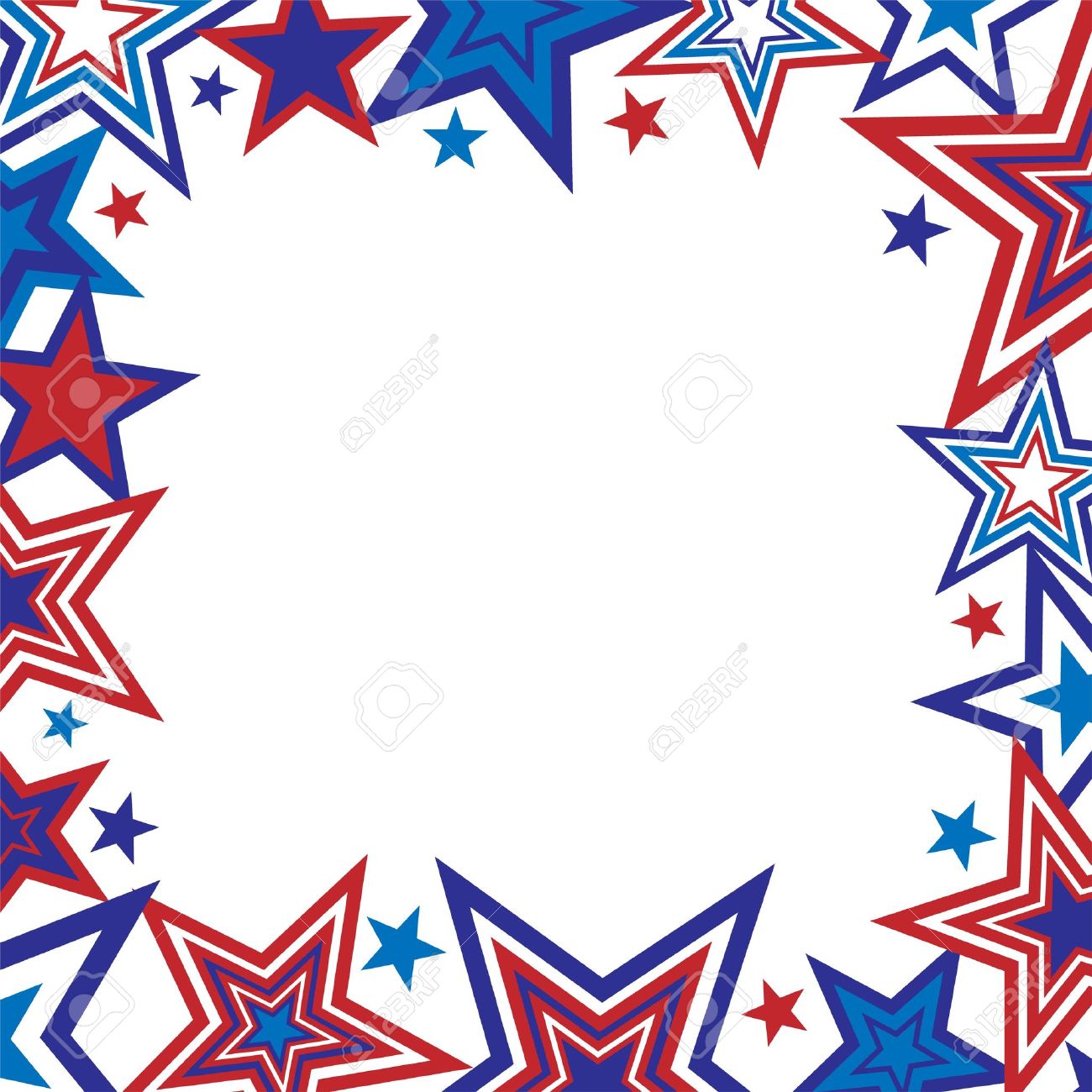 Illustration Of Red And Blue Stars Border On White Background With Space For Text Stock Photo Picture And Royalty Free Image Image 3069150