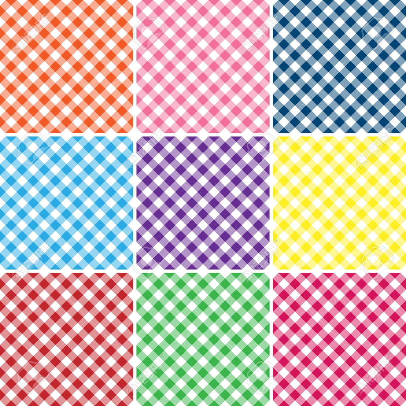 9 つの明るい色のギンガム チェック柄のイラスト の写真素材 画像素材 Image 9 つの明るい色のギンガム チェック柄のイラスト の写真素材 画像素材 Image