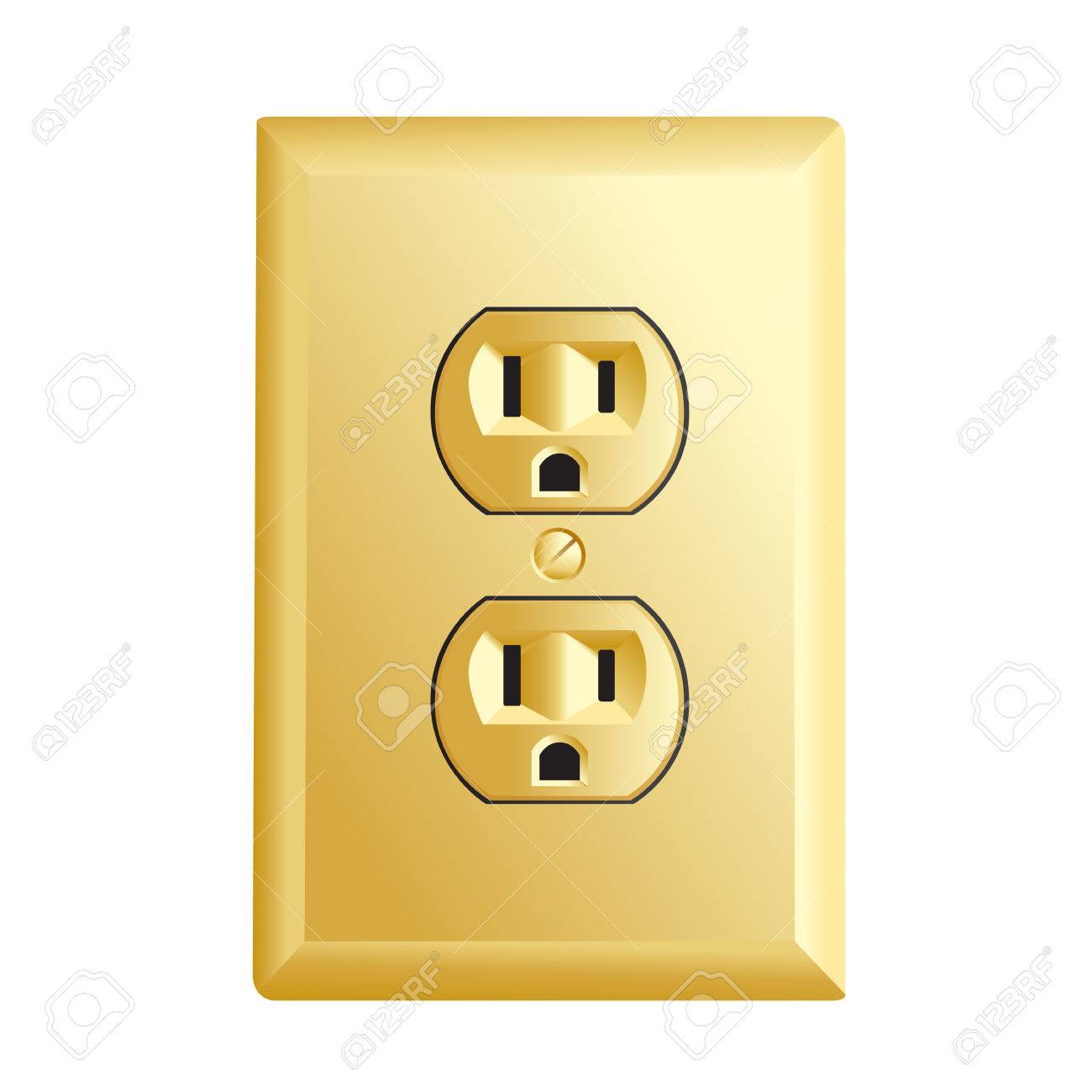 米国では ゴールド色の電源ソケット コンセントのイラスト素材 ベクタ Image 米国では ゴールド色の電源ソケット コンセントのイラスト素材 ベクタ Image