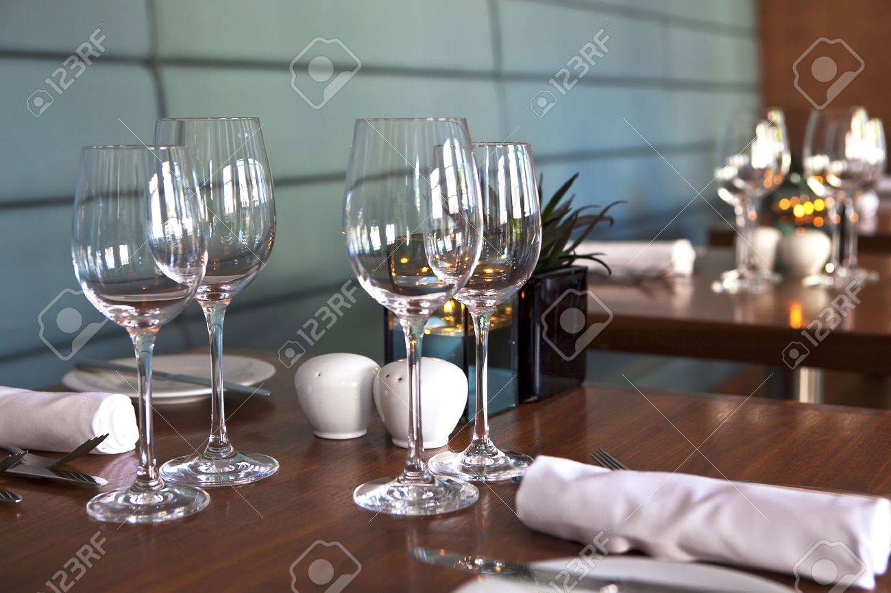 Formal Dining Table Set Up In Stylish Luxury Restaurant. Selective ... Formal Dining Table Set Up In Stylish Luxury Restaurant. Selective ...