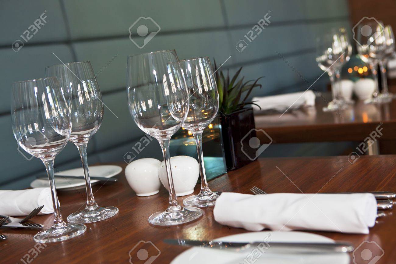 Formal Dining Table Set Up In Stylish Luxury Restaurant. Selective ... Formal Dining Table Set Up In Stylish Luxury Restaurant. Selective ...