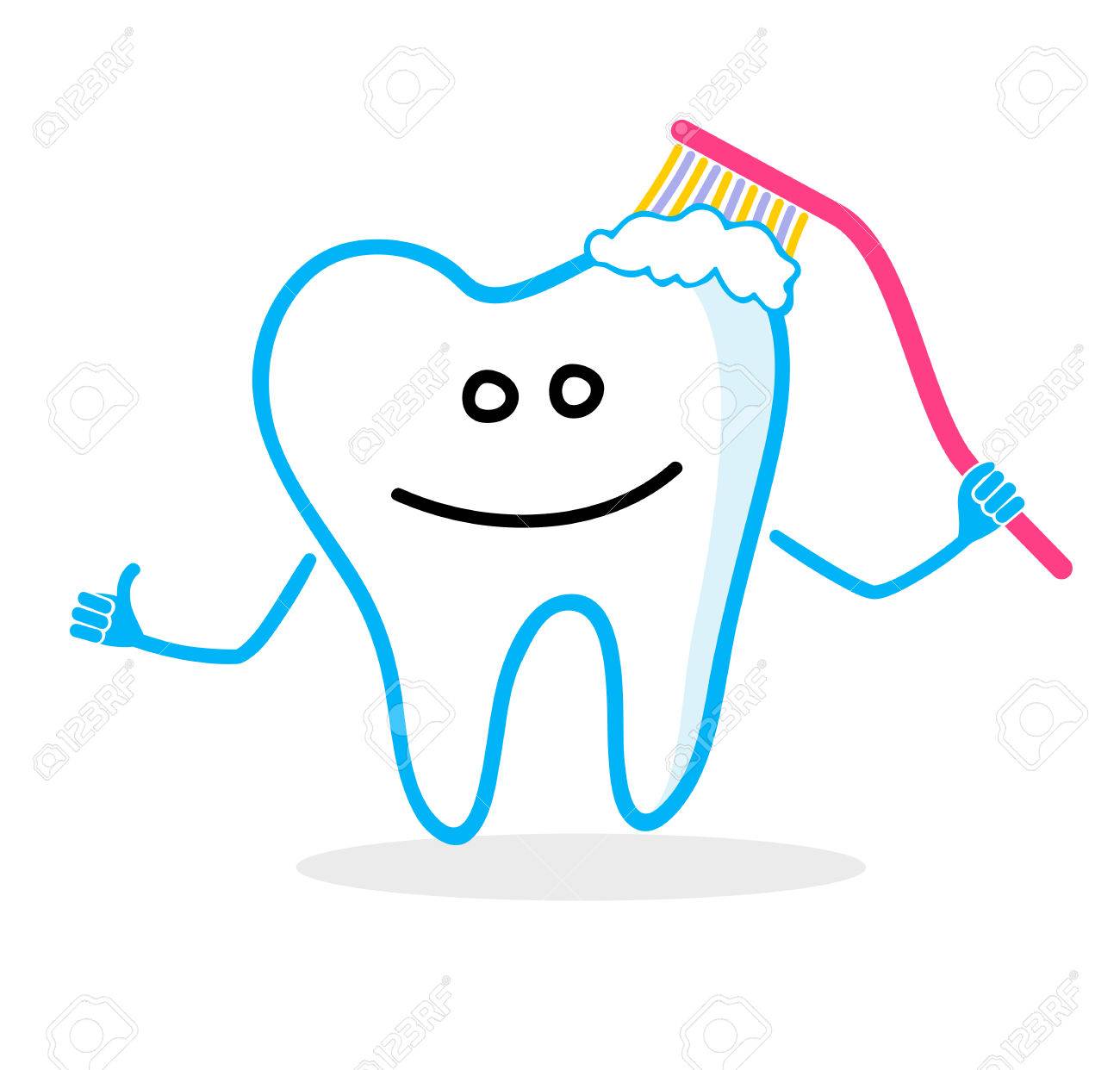 歯ブラシで歯を笑っています 歯科衛生士イラスト のイラスト素材 ベクタ Image