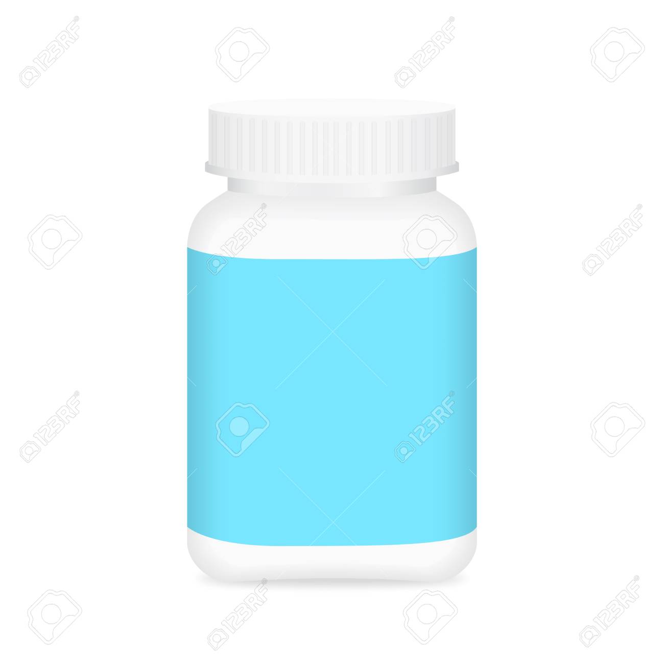 Download White Medicine Bottle And Blue Label Bottle Plastic White Packaging Royalty Free Cliparts Vectors And Stock Illustration Image 123563522