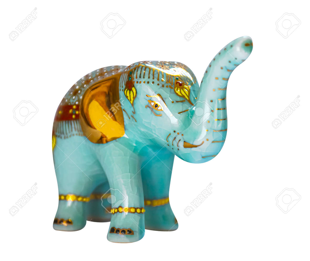Ceramic Elephant Souvenir from Thailand isolated on white - 169068104 Ceramic Elephant Souvenir from Thailand isolated on white - 169068104