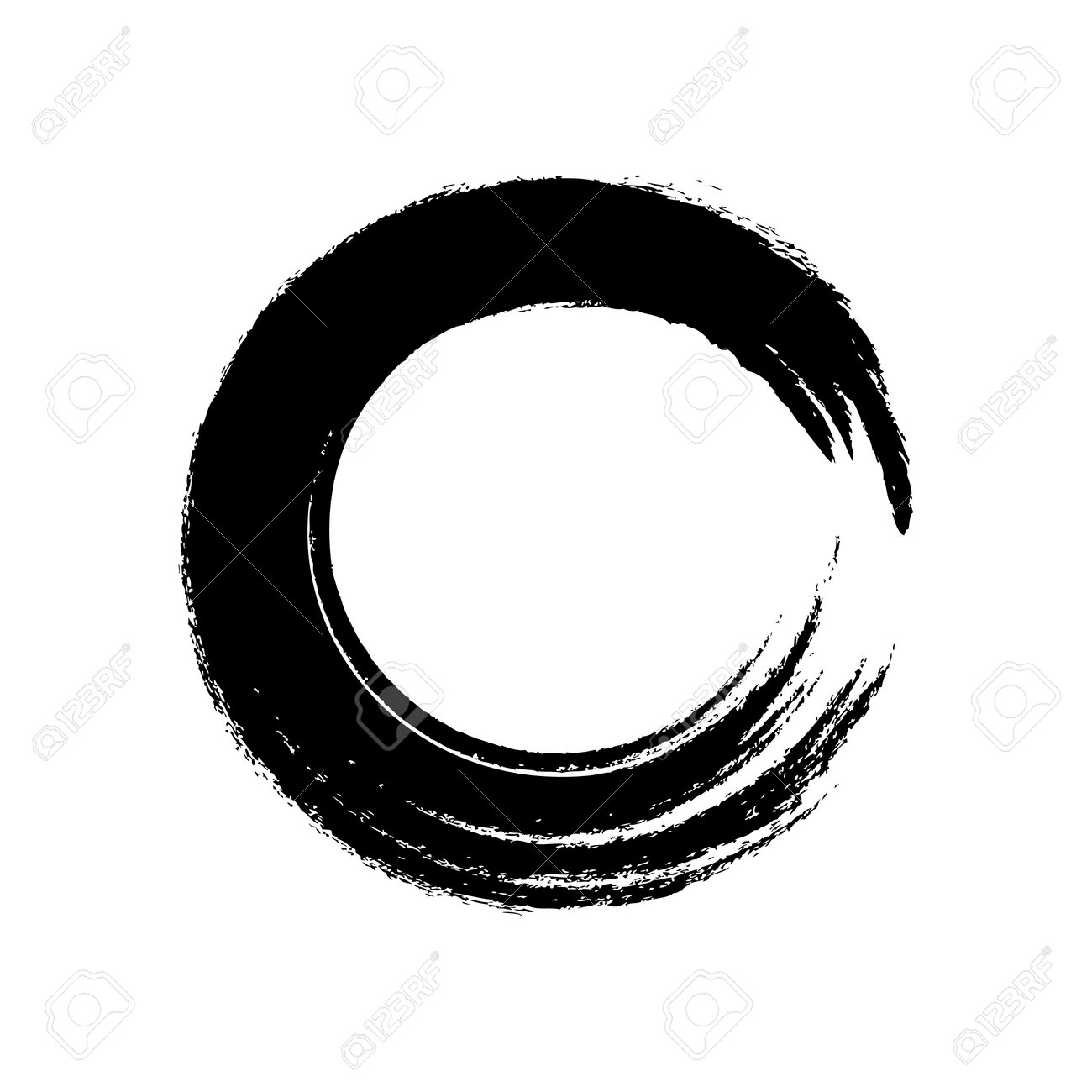 black circle brush enso symbol, smear circle shape with scribble hand drawn, ink dirty stain black on white, paint stripe brush strokes circle symbol - 169183478 black circle brush enso symbol, smear circle shape with scribble hand drawn, ink dirty stain black on white, paint stripe brush strokes circle symbol - 169183478
