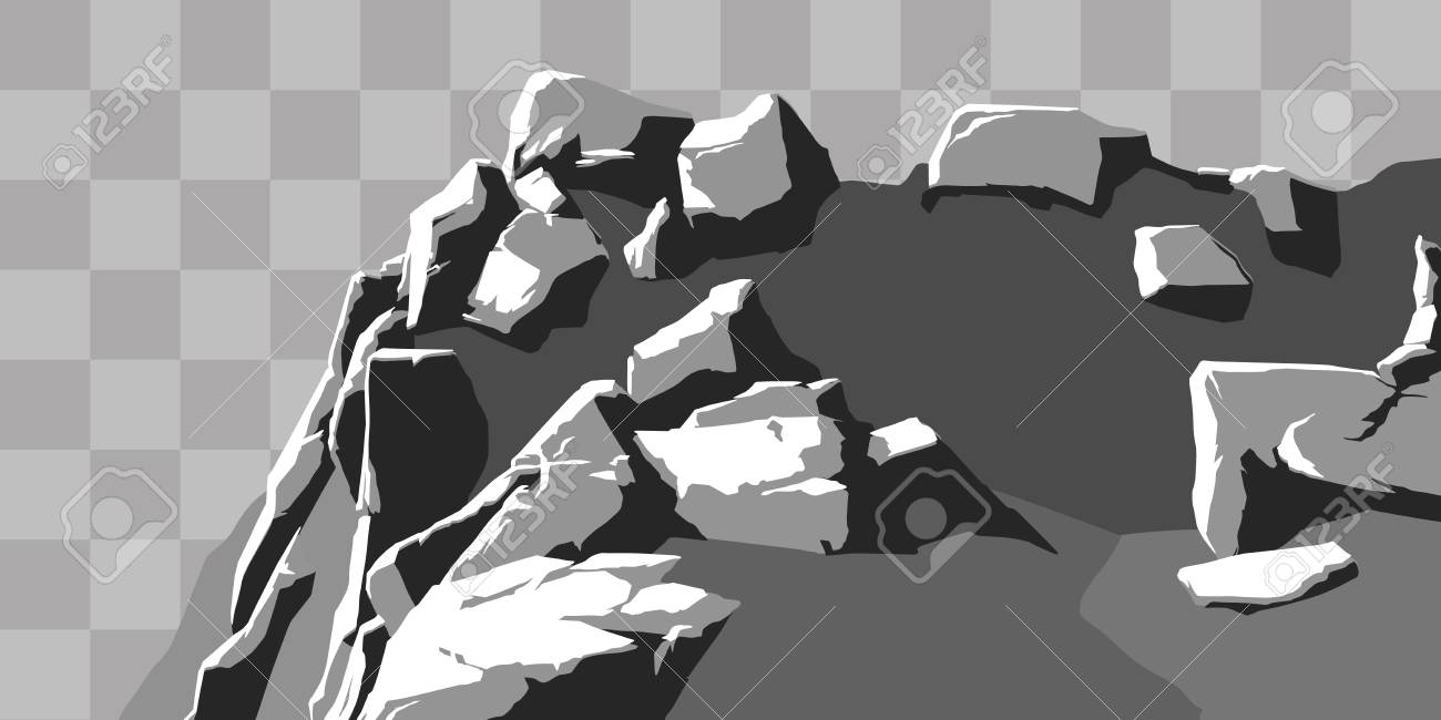 ハイライトとシャドウをリアルな石のセット のイラスト素材 ベクタ Image