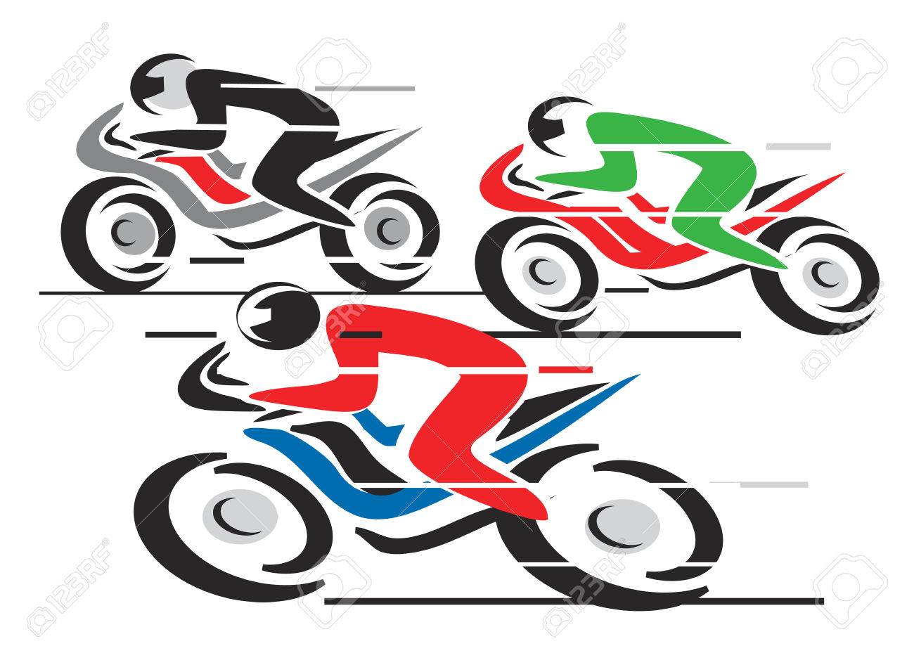 最後のストレッチの 3 つのオートバイのライバル イラスト のイラスト素材 ベクタ Image 31383181