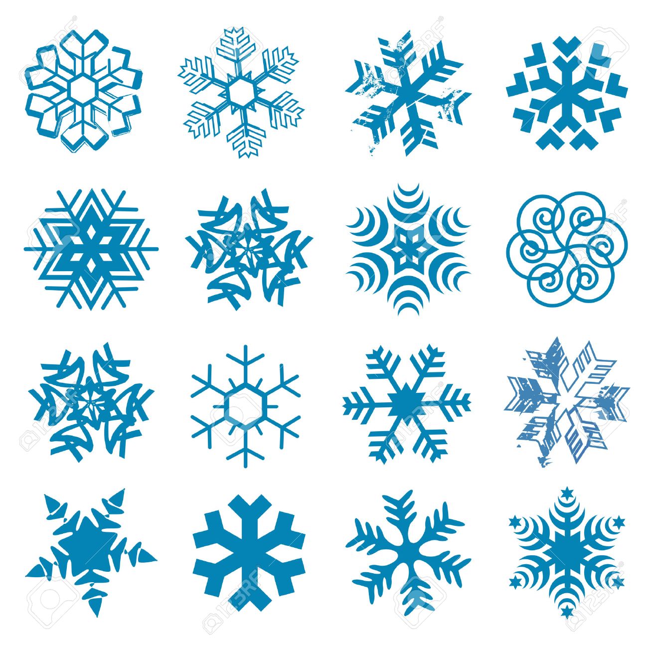 白の背景にオリジナルの様式化された雪の結晶のセットします 使用可能なベクトル のイラスト素材 ベクタ Image