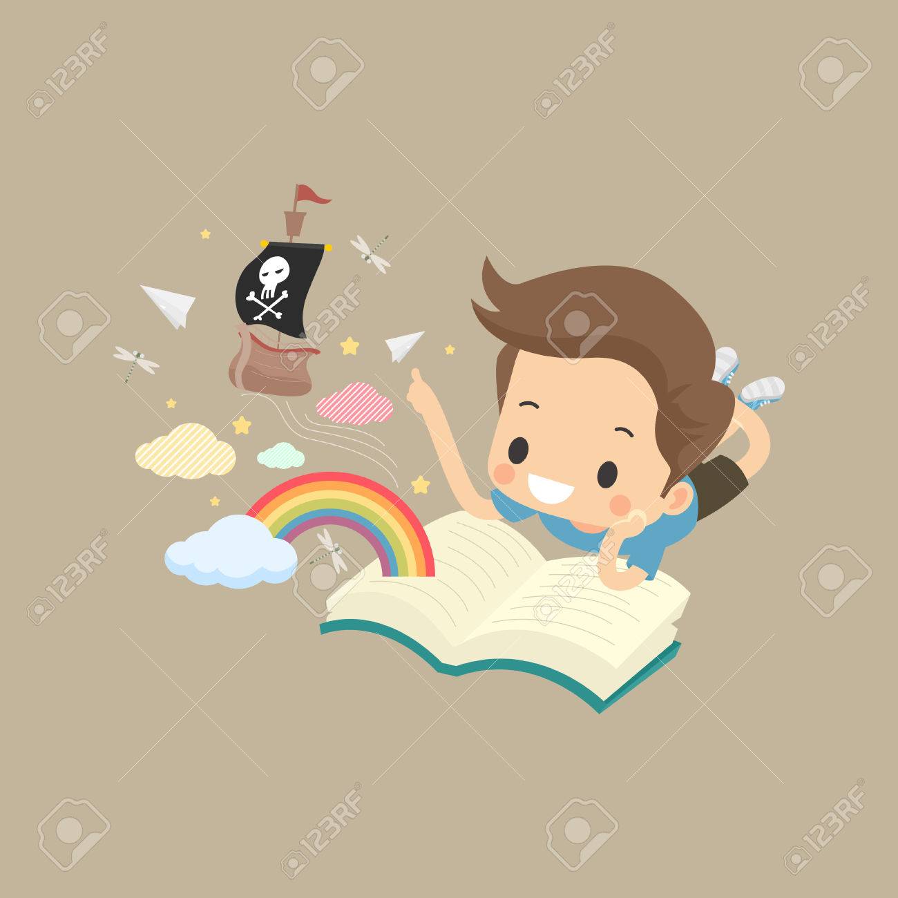 海賊をテーマにした本を読んでかわいい男の子のイラストのイラスト素材 ベクタ Image 海賊をテーマにした本を読んでかわいい男の子のイラストのイラスト素材 ベクタ Image