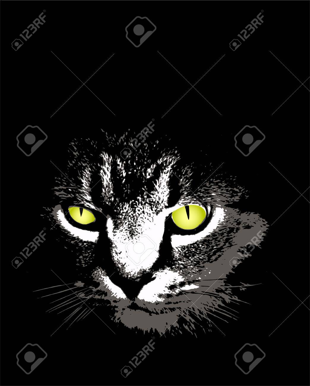 怖い猫 のイラスト素材 ベクタ Image