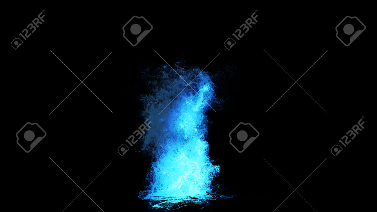 Magic blue fire isolate on dark. 3d rendering. - 162391696 Magic blue fire isolate on dark. 3d rendering. - 162391696