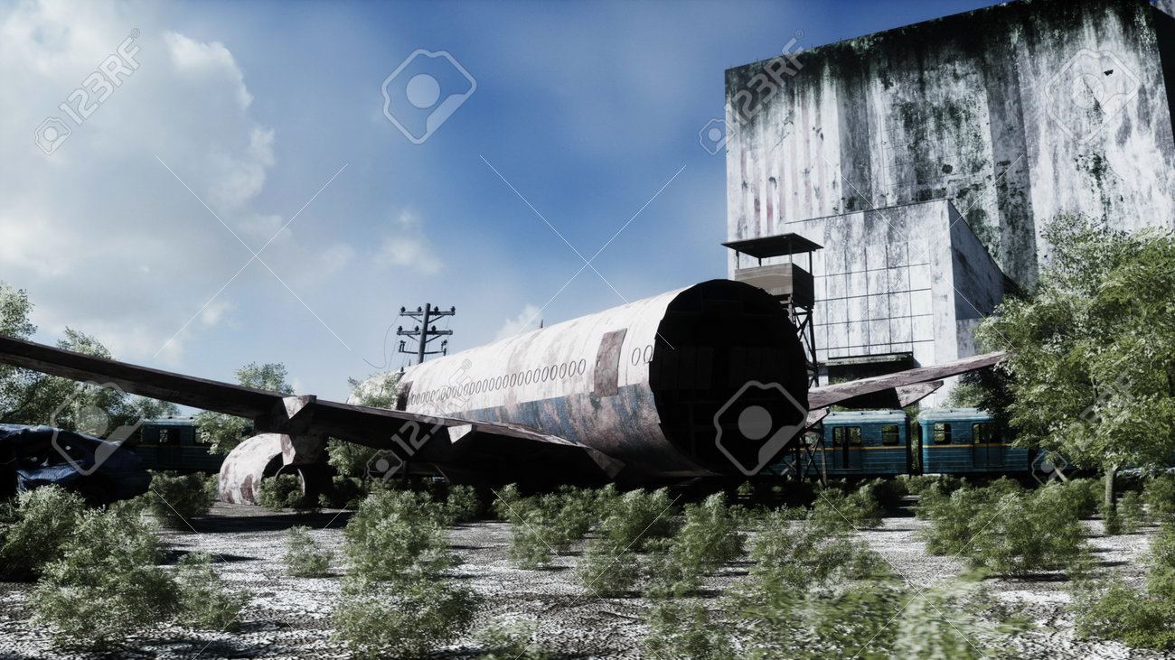 Apocalipse view. Armageddon view. concept. 3d rendering. - 162356183 Apocalipse view. Armageddon view. concept. 3d rendering. - 162356183