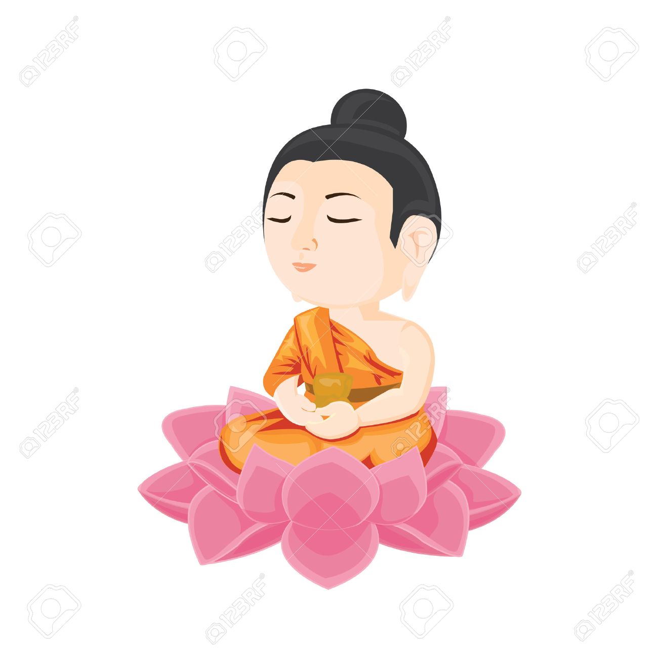 イラスト 蓮の花の上に座って仏 のイラスト素材 ベクタ Image