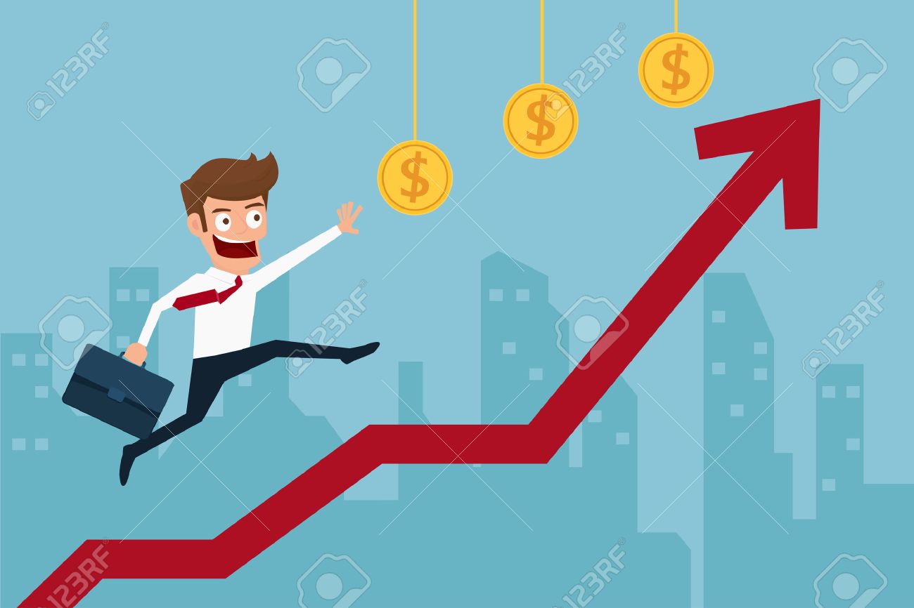 Business Man Running Top Of Graph And Striving To Achieve His Goal Of  Higher Profits. Cartoon Vector Illustration. Royalty Free SVG, Cliparts,  Vectors, and Stock Illustration. Image 48359892., image size:1300x866