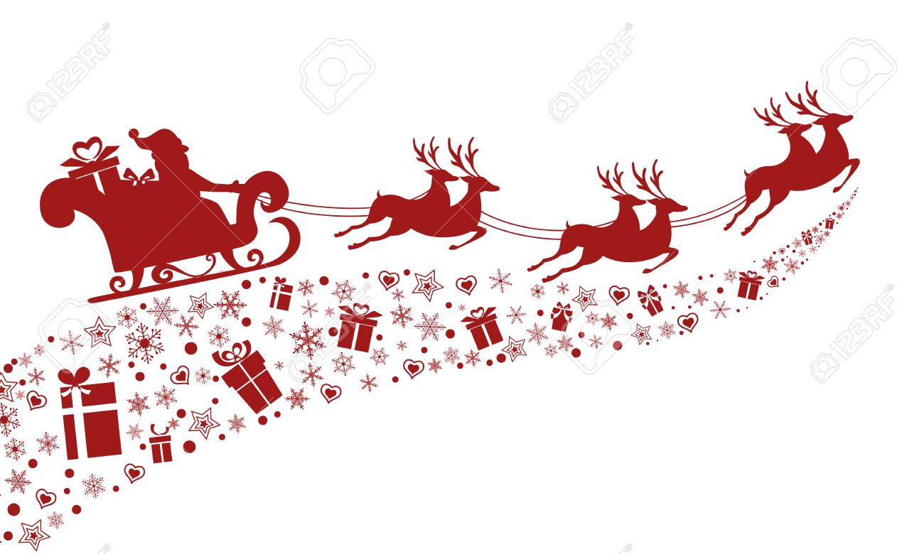 santa s sleigh with reindeer