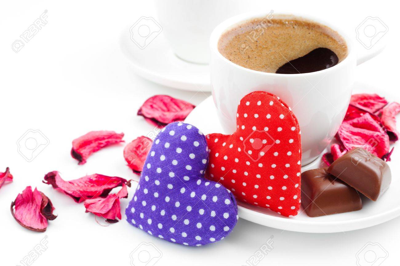 Two Coffee Cups With Coffee Two Coffee Cups With Coffee