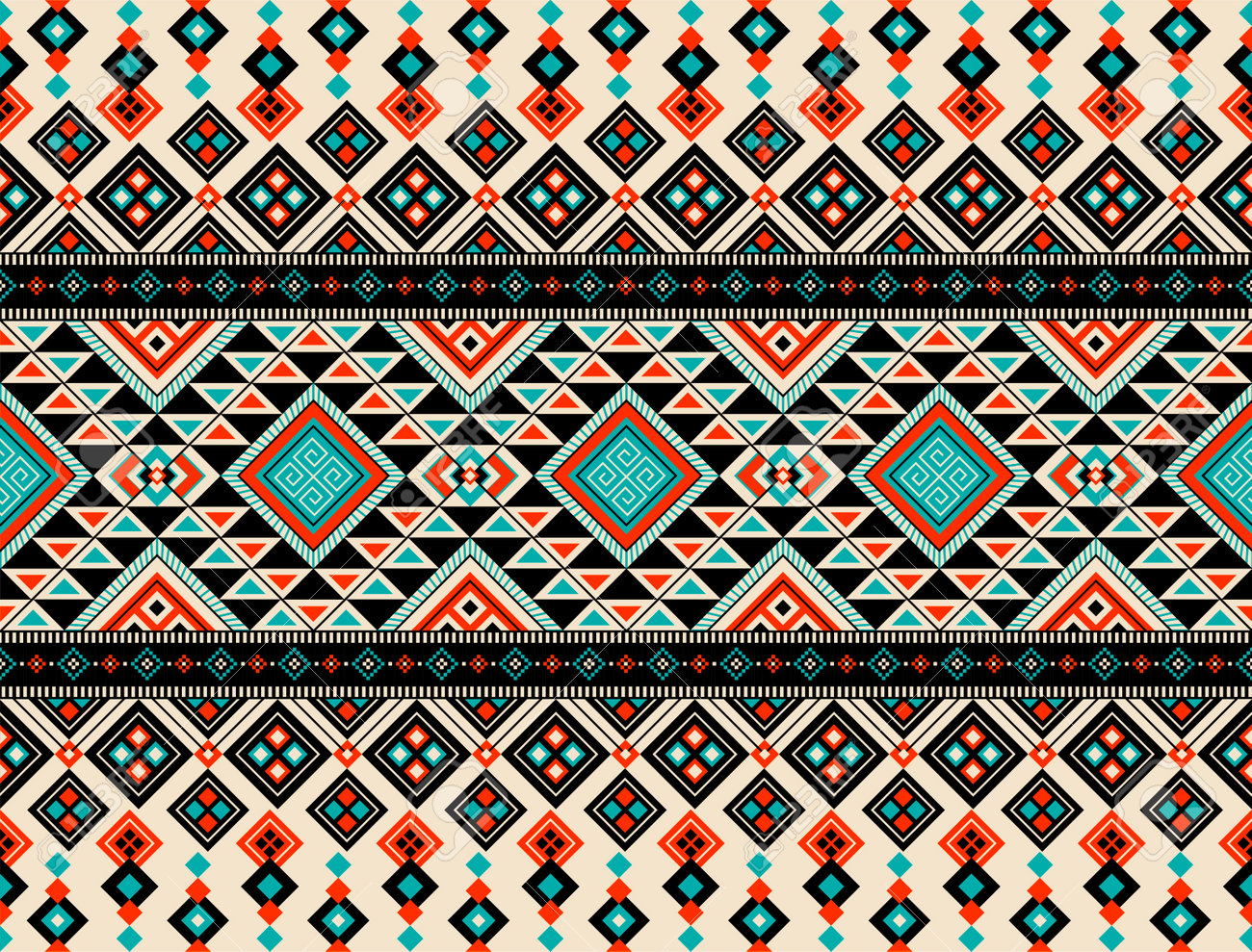Abstract Cute Color Geometric Tribal Ethnic Ikat Folklore Argyle Oriental  Native Pattern Traditional Design For Background,carpet,wallpaper,clothing,fabric,wrapping,print,batik,folk,knit,stripe  Vector Royalty Free SVG, Cliparts, Vectors, and Stock ..., image size:1300x989