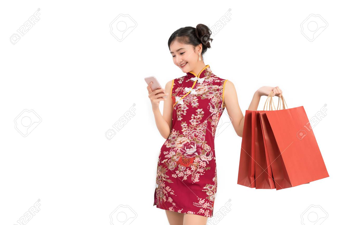 asian woman wearing chinese