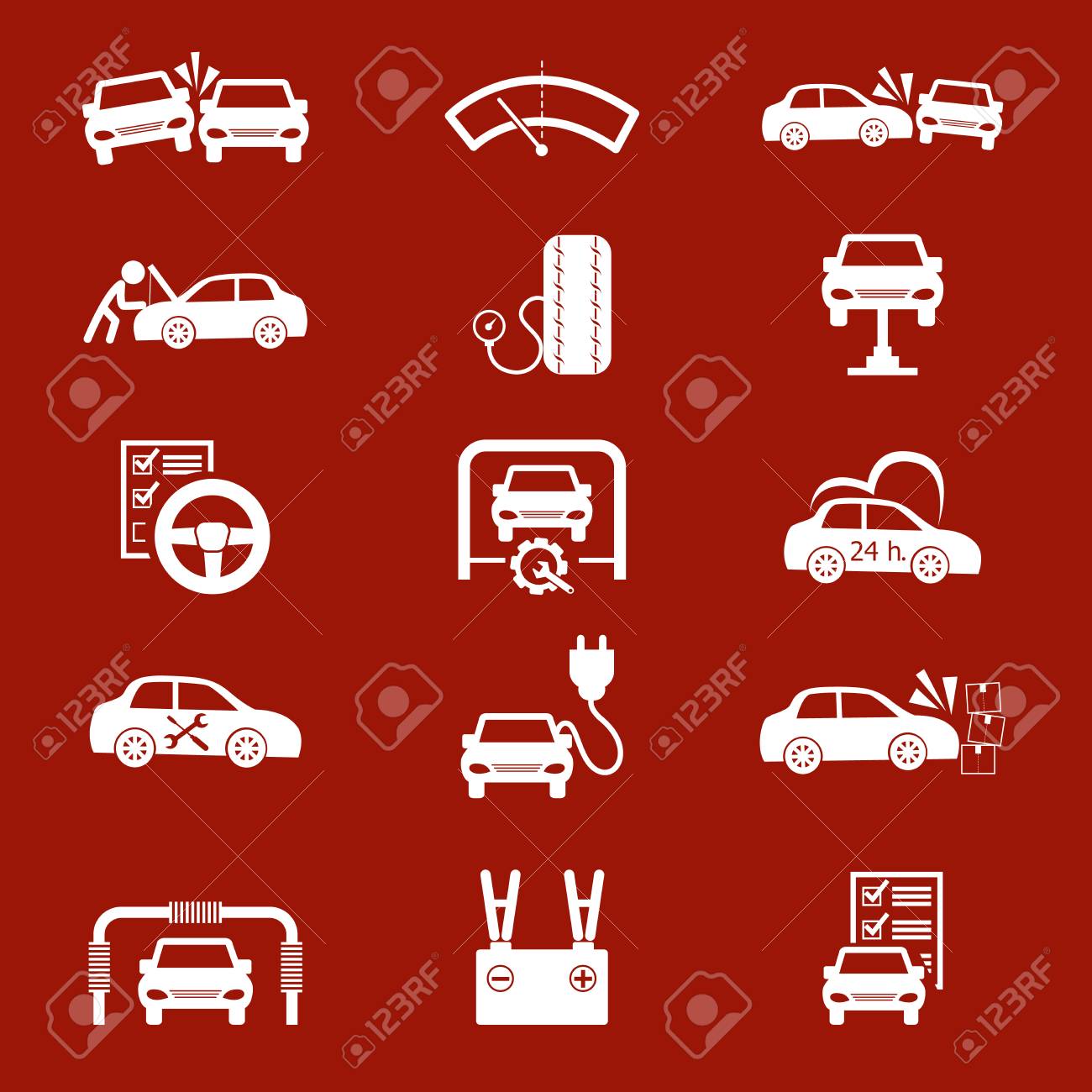 車メンテナンスのアイコンを設定 のイラスト素材 ベクタ Image