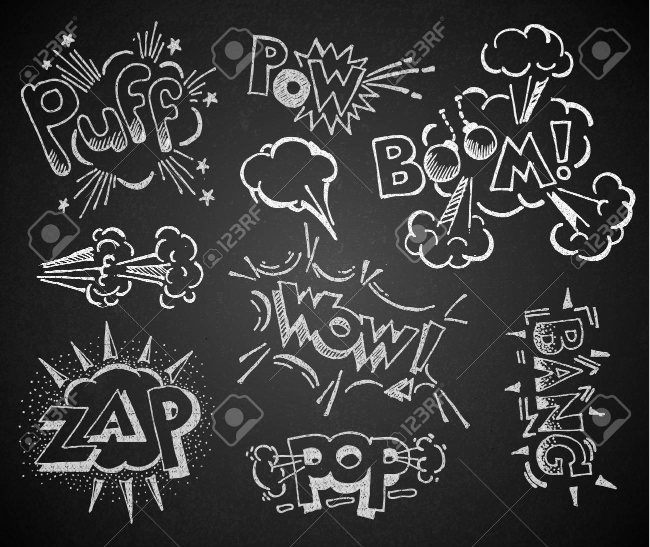 黒板漫画のイラスト素材 ベクタ Image