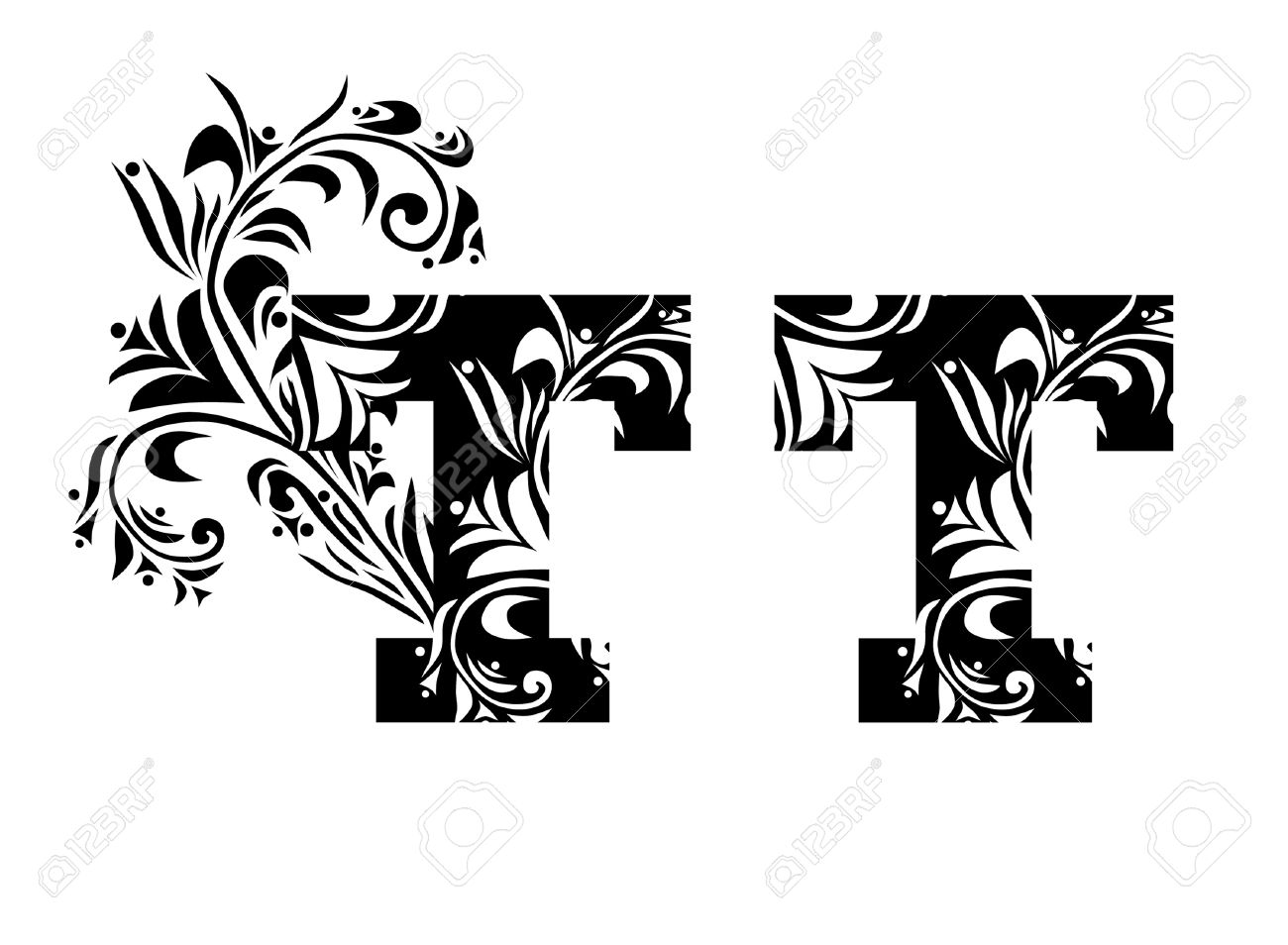 decorative letter t for your design royalty free cliparts vectors letter t design