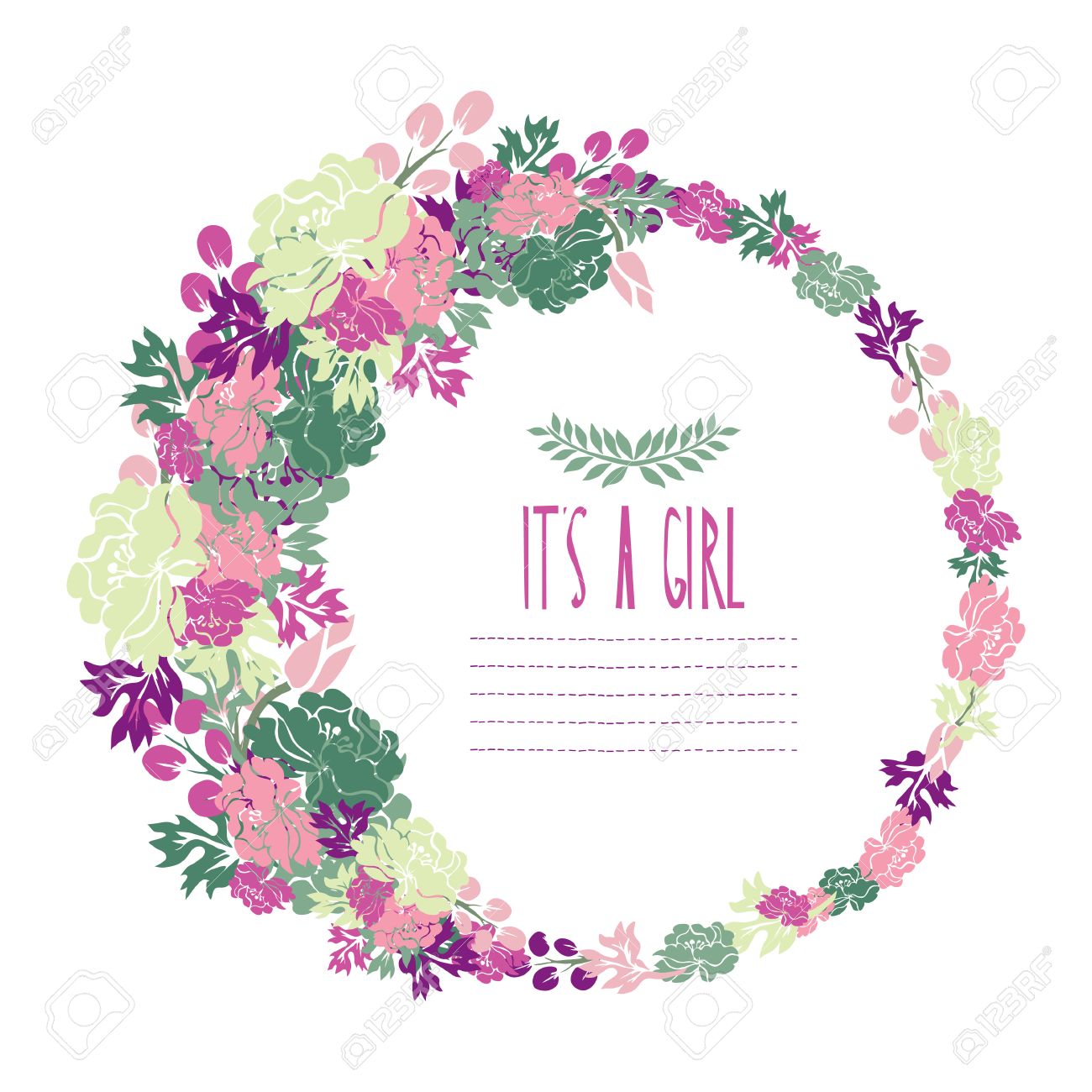 elegant floral frame with peony flowers design element can