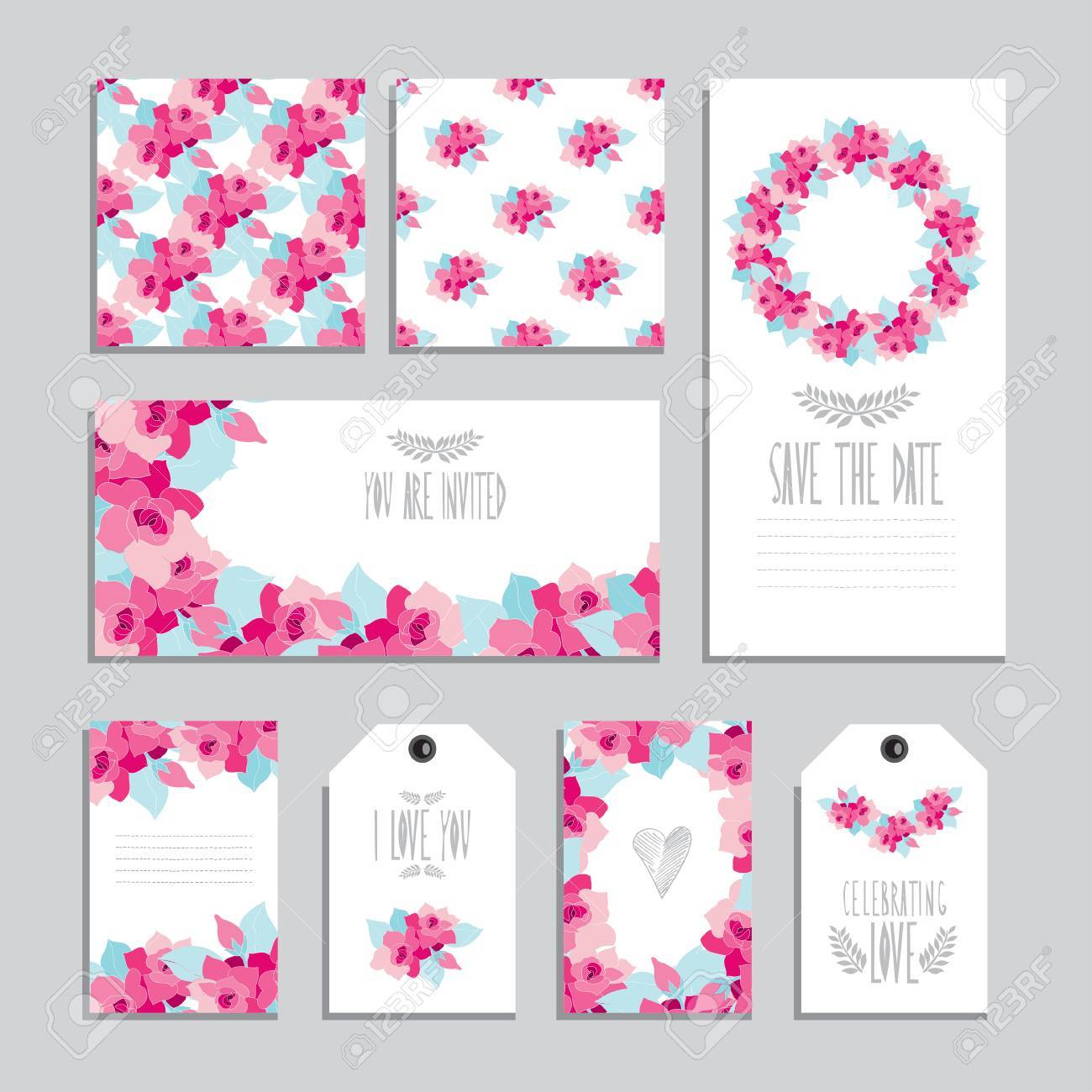 elegant cards and gift tags with gardenia floral bouquets design